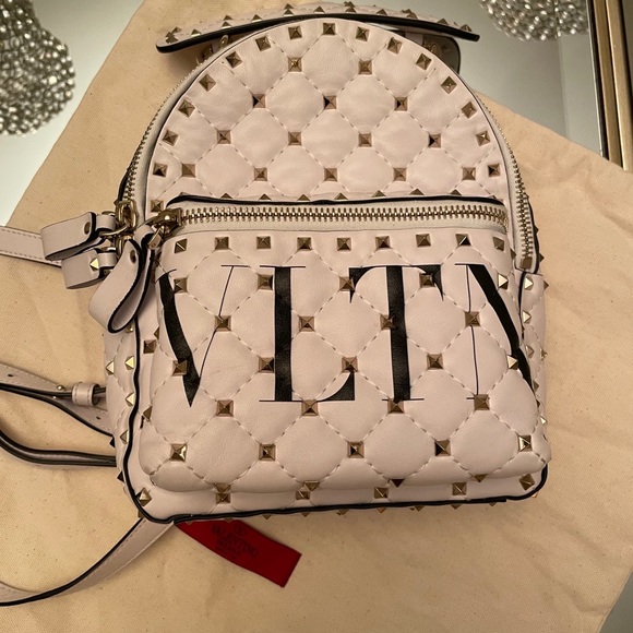 Valentino garavani rockstud white mini backpack main image 8
